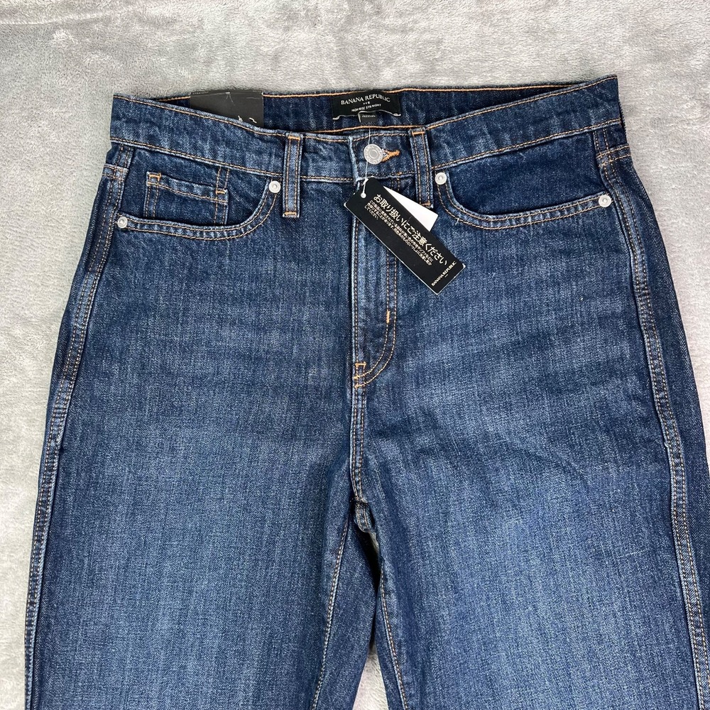 Banana Republic Jeans Womens 30 Blue High Rise Curvy Straight‎ Leg Dark Wash NWT - Picture 5 of 16
